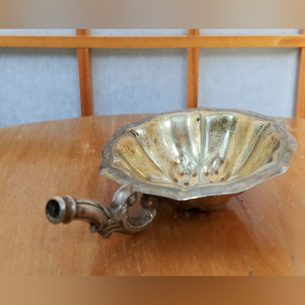 Antique Silver Sugar Sifter Strainer | Germany | Patina | Immigrant Heirloom - Picture 6 of 7